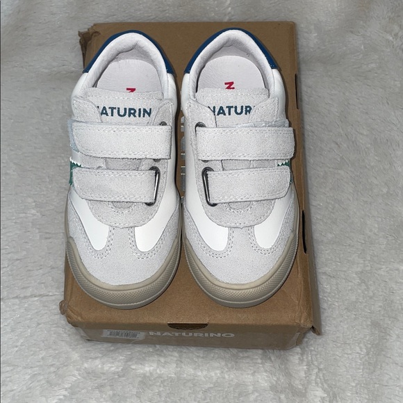 NWT NATURINO RIBY VL. Suede and leather sneakers, White-Green - Picture 9 of 15